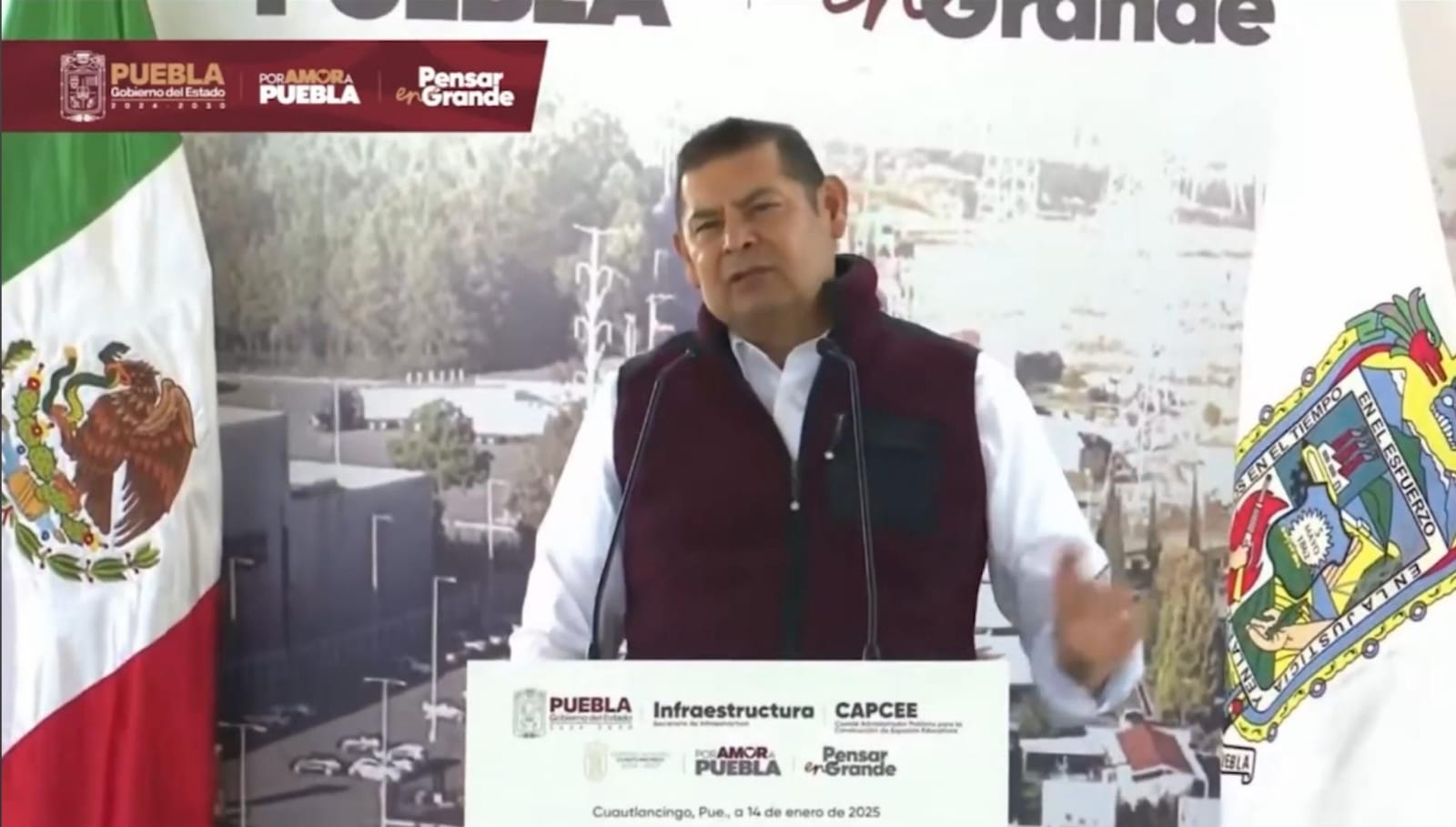 Anuncia Armenta Universidad de la Tecnología y Sostenibilidad en Cuautlancingo