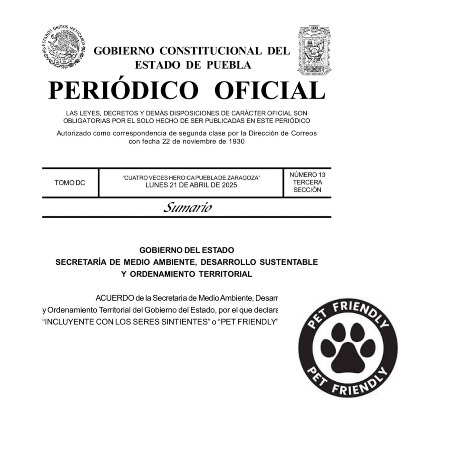 Secretaría de Medio Ambiente, en Cholula, primera dependencia «pet fliendly»