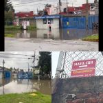 Inundación en vialidad de Cuautlancingo causa angustia a familia; bomberos, sin unidades