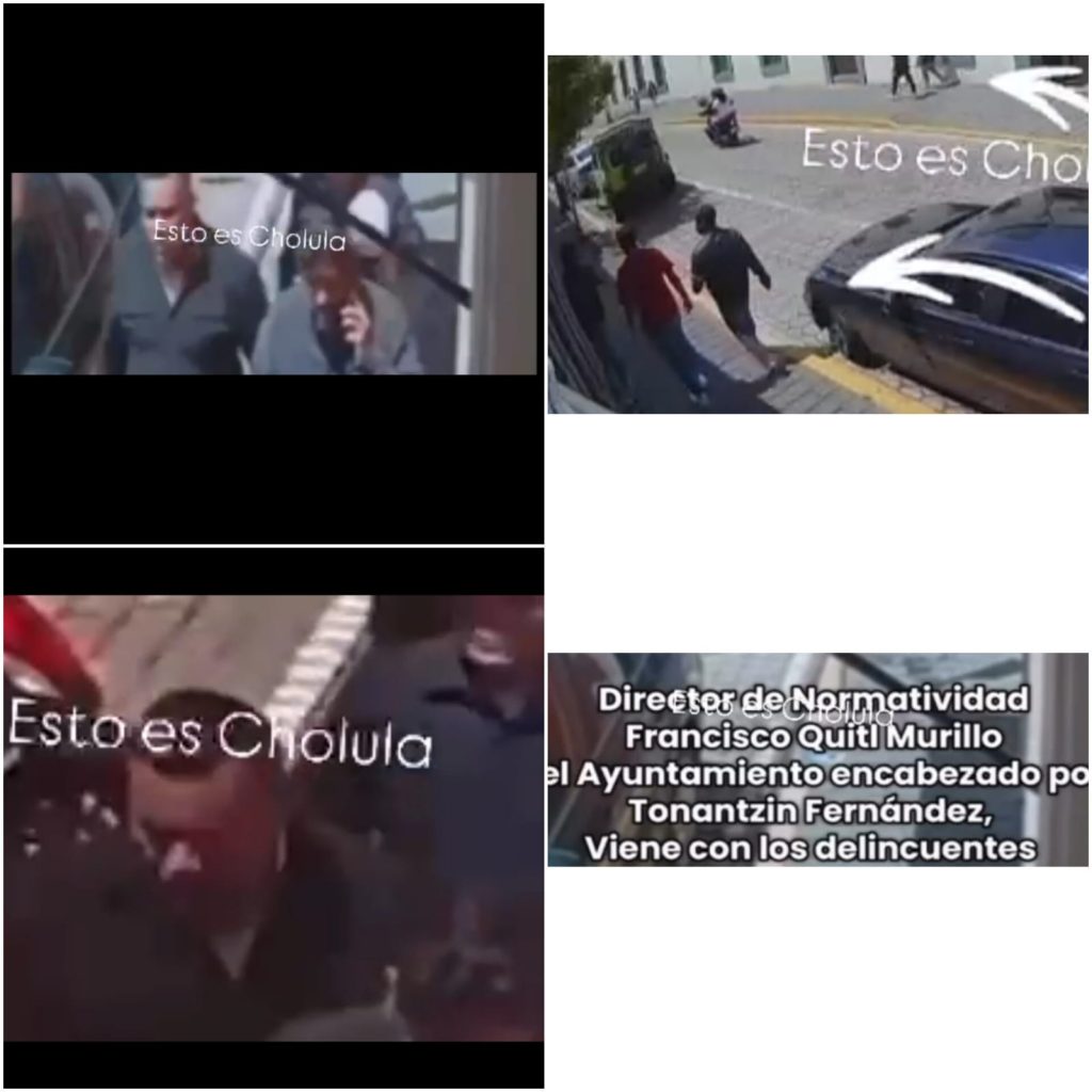 En video, muestran a exdirector de Normatividad con sujetos que atacaron mercado de San Pedro Cholula