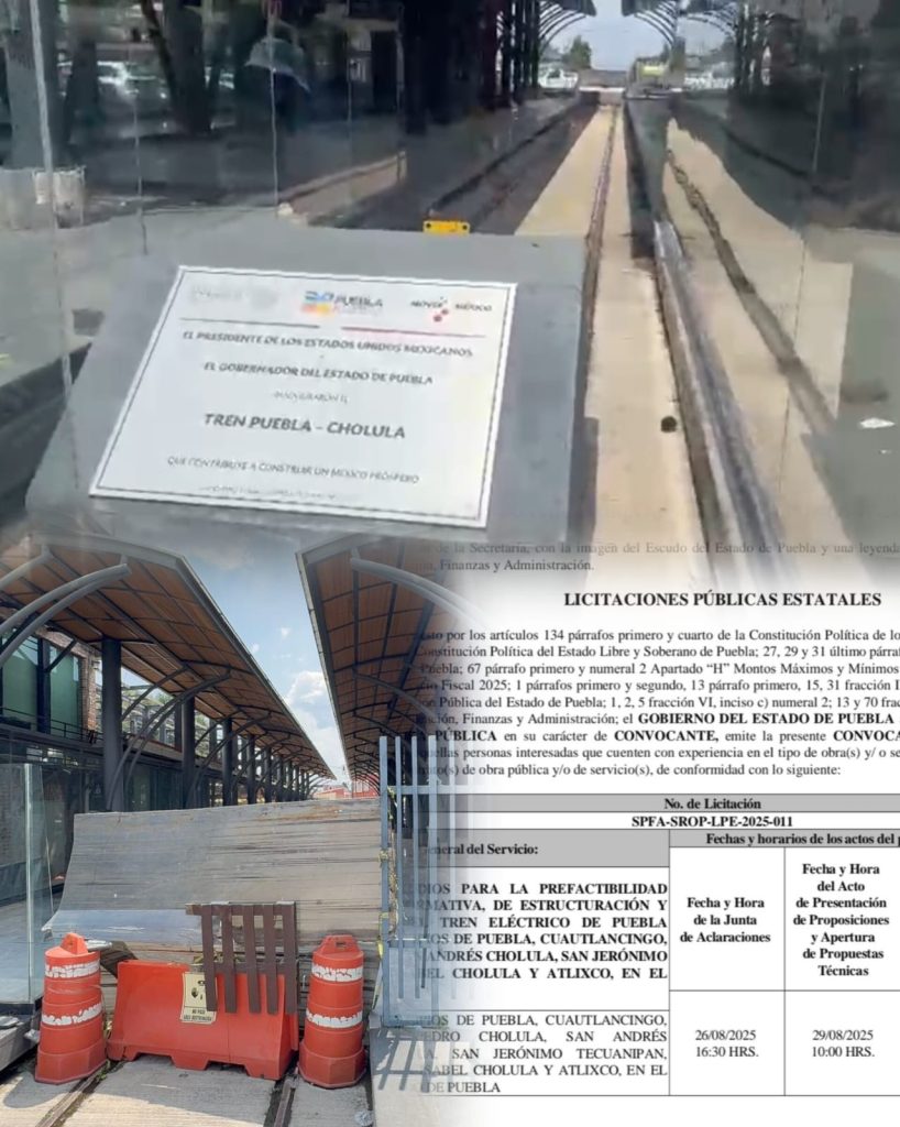 Con convocatoria para estudios técnicos de Tren eléctrico, se alista reapertura de estaciones de Cholula