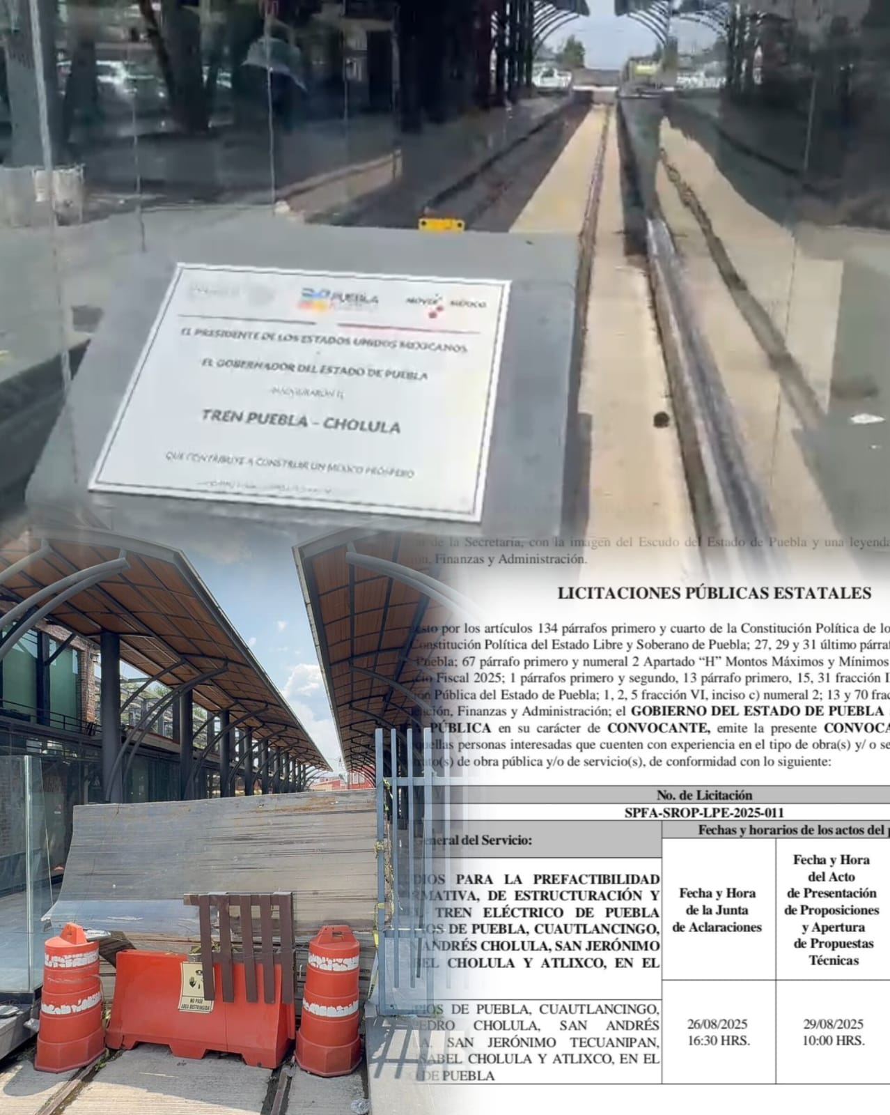 Con convocatoria para estudios técnicos de Tren eléctrico, se alista reapertura de estaciones de Cholula