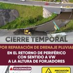 Por casi un mes estará cerrado retorno de Periférico con sentido a la Volkswagen; reparan drenaje pluvial