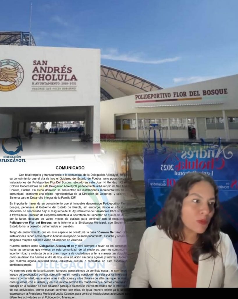 Gobierno del estado quita Polideportivo Flor del Bosque a Ayuntamiento de San Andrés Cholula