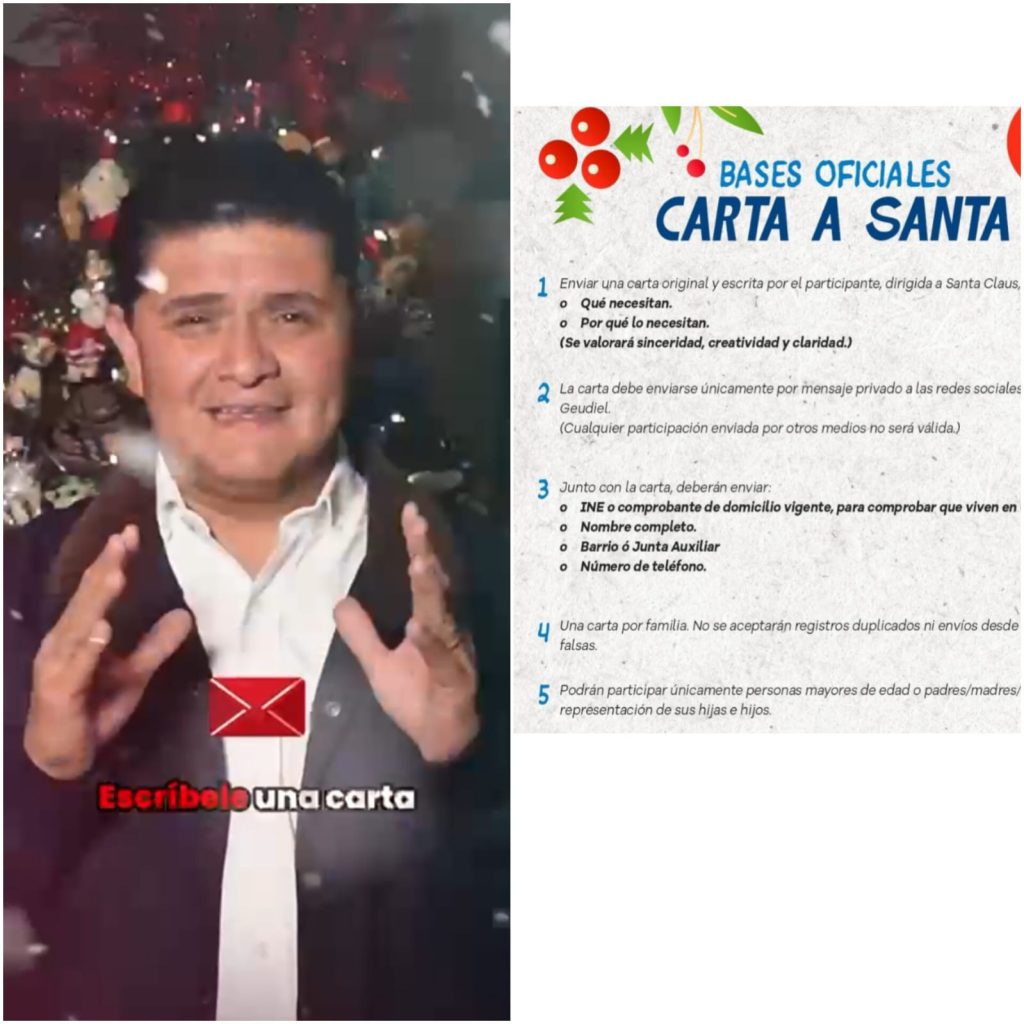 El Santa de San Pedro Cholula; por Navidad, ciudadano Geudiel Jiménez busca apoyar a familias vulnerables