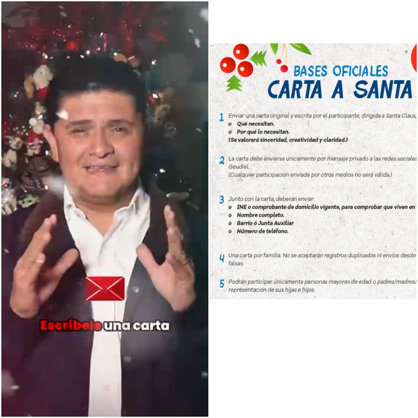 El Santa de San Pedro Cholula; por Navidad, ciudadano Geudiel Jiménez busca apoyar a familias vulnerables