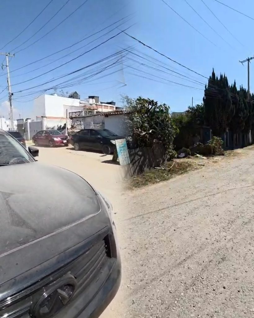 Piden acabar de pavimentar calle 12 norte en San Pedro Cholula; señalan que polvo causa enfermedades respiratorias