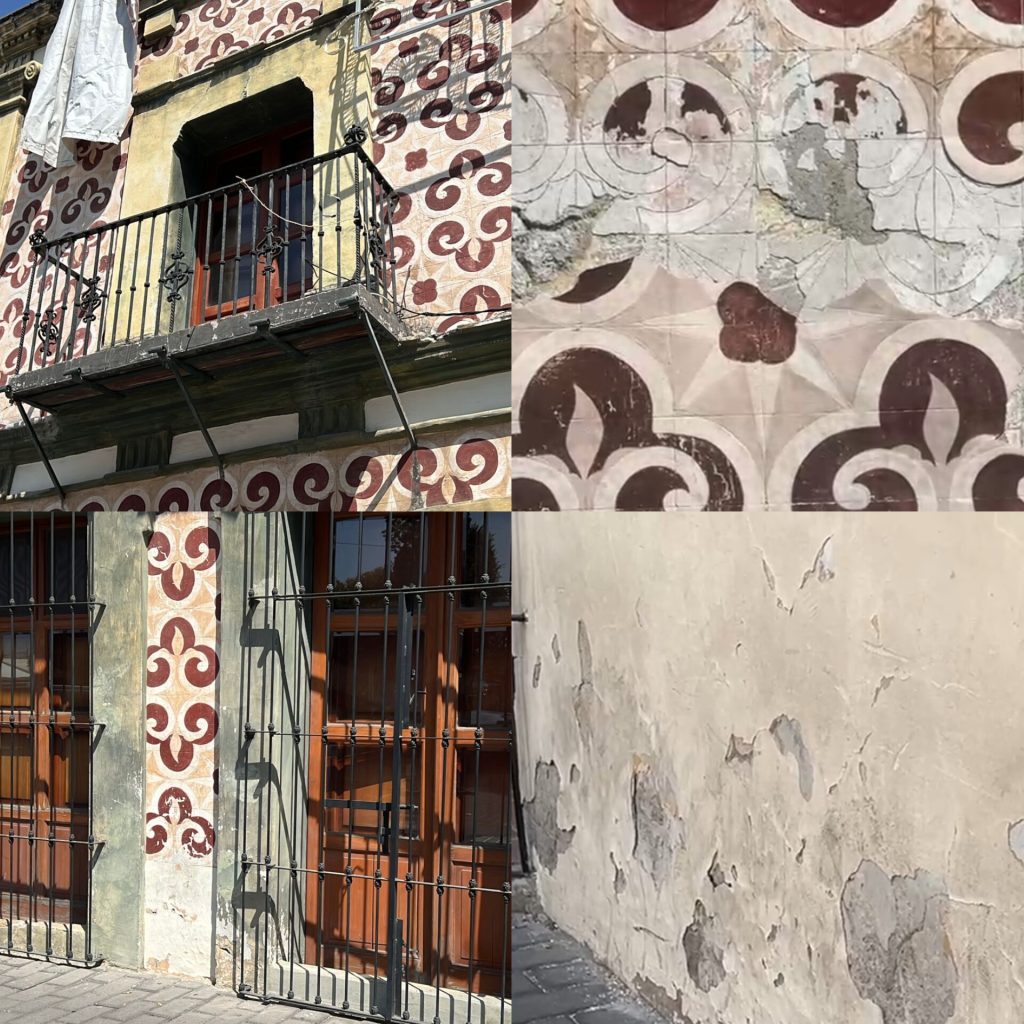 Casa del Caballero Águila en Cholula luce con grietas, humedad y pintura deteriorada