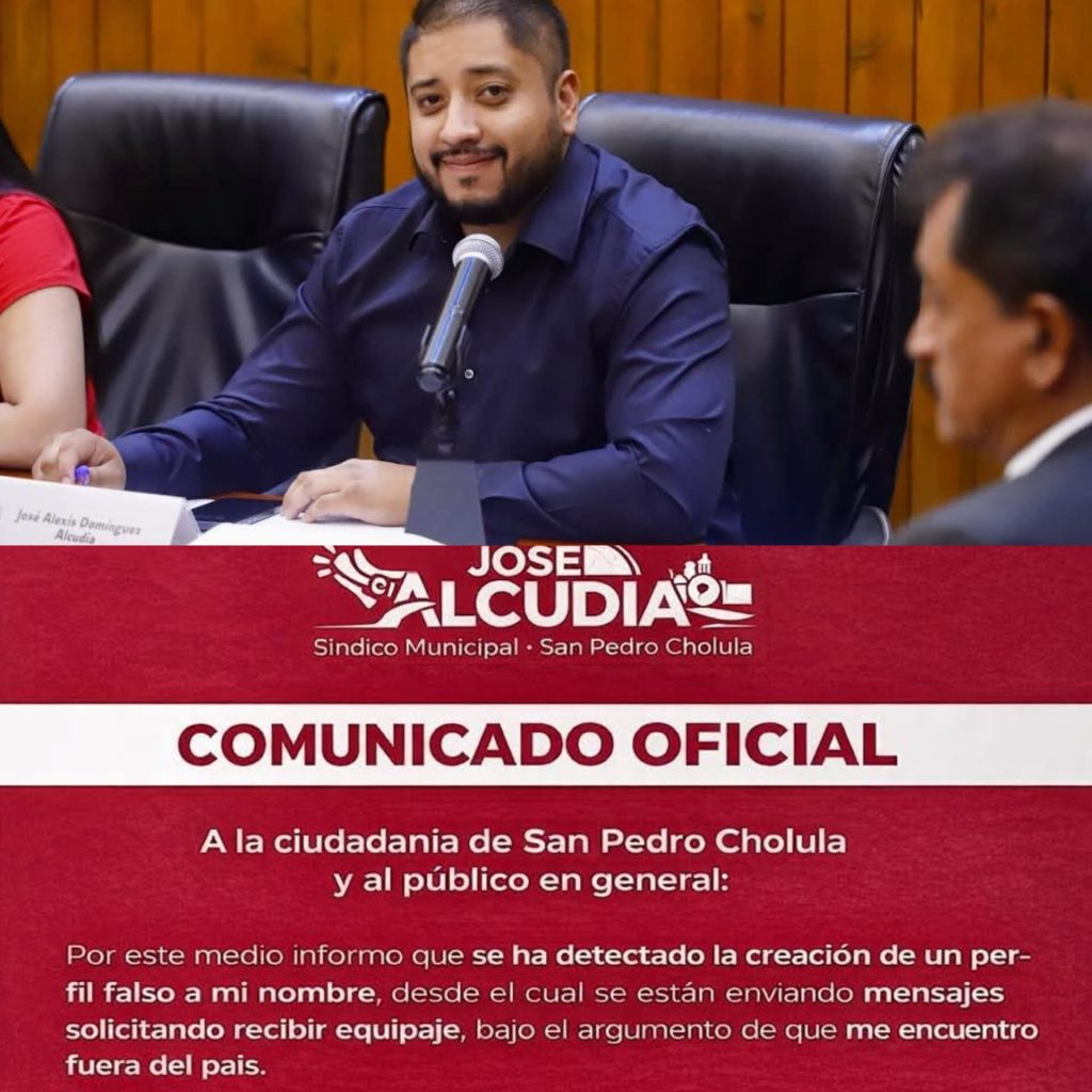 Advierte síndico de San Pedro Cholula que, mediante un perfil falso suyo, quieren extorsionar a ciudadanía