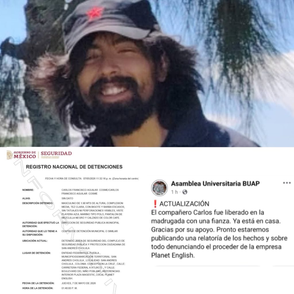 Detienen en San Andrés Cholula a activista que fue a cobrar un presunto adeudo a Planet English; sale bajo fianza