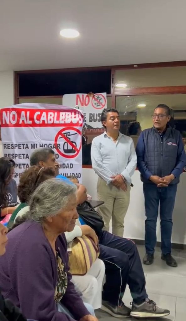 En San Andrés Cholula también hay oposición al Cablebús por estación que pasará en Concepción Guadalupe