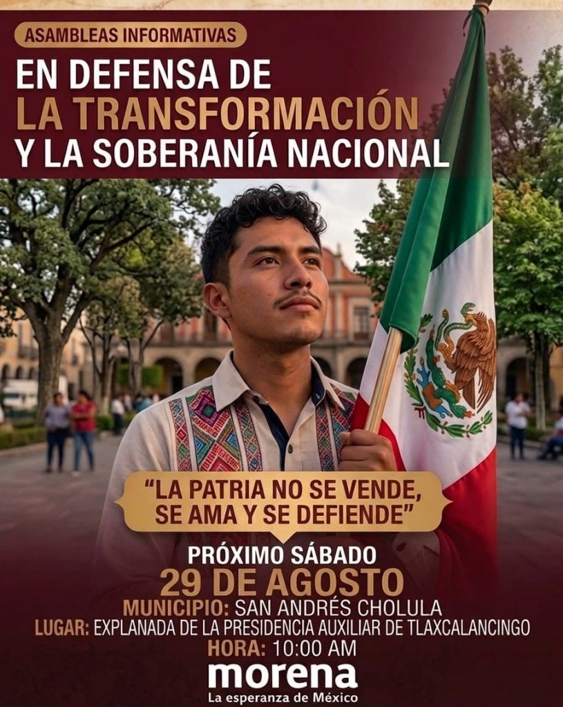 Morena realizará asamblea en Tlaxcalancingo; Cuautli ya confirmó asistencia