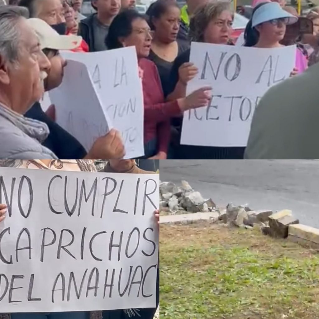 Protestan contra Universidad Anáhuac y autoridades de San Andrés Cholula por construcción de retorno